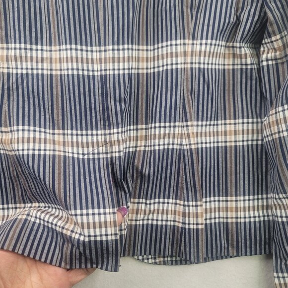 Pendleton Womens Lined Plaid Blazer Jacket Size 12 Beige Navy New with Tags - Picture 6 of 12